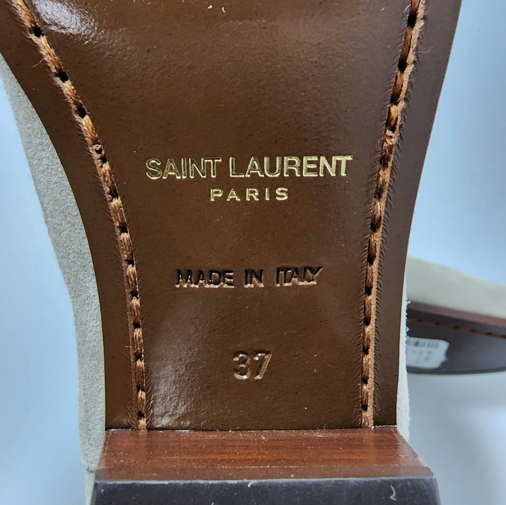 Saint Laurent West 45 Suede Boots Light Grey Women’s EU 37/US 7 $895 - Picture 7 of 9